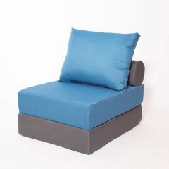 Кресло-кровать-пуф бескаркасное Прайм (синий-графит (Ф)) в Сысерти - sysert.mebel24.online | фото