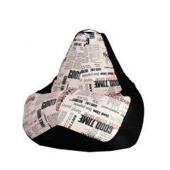 Кресло-мешок XL Газета-Black в Сысерти - sysert.mebel24.online | фото 1