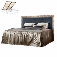 Кровать 2-х спальная (1,6 м) Тиффани Premium черная/золото с мягким элементом (Антрацит) с подъемным механизмомарт (ТФКР-3[3](П) в Сысерти - sysert.mebel24.online | фото