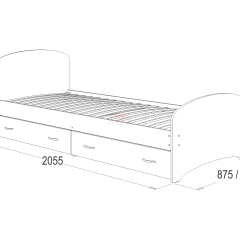 Кровать-6 одинарная с 2-мя ящиками (900*2000) в Сысерти - sysert.mebel24.online | фото 2