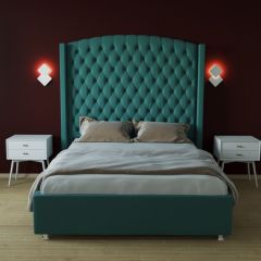 Кровать Берлин ЛЮКС с ПМ 1200 (велюр бирюзовый) в Сысерти - sysert.mebel24.online | фото 2