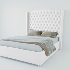 Кровать Берлин ЛЮКС с ПМ 2000 (экокожа белая) в Сысерти - sysert.mebel24.online | фото 2