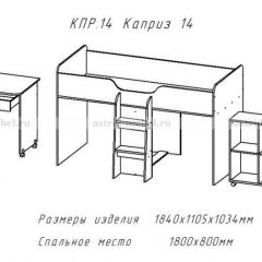 КАПРИЗ-14 Кровать 800 двухъярусная без рисунка в Сысерти - sysert.mebel24.online | фото 2