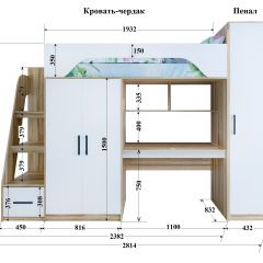 Кровать-чердак Тея (*Без Пенала) в Сысерти - sysert.mebel24.online | фото 2