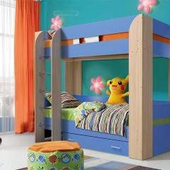 Кровать детская 2-х ярусная Юниор-6 с ящиком ЛДСП (800*1900) в Сысерти - sysert.mebel24.online | фото