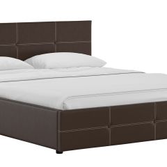 Кровать двойная Синди 160 + ортопед + ПМ + дно (арт. Марика 468 к/з (шоколад)) в Сысерти - sysert.mebel24.online | фото