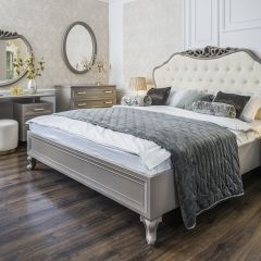 Кровать Мокко 1600 с мягким изголовьем + основание (серый камень) в Сысерти - sysert.mebel24.online | фото
