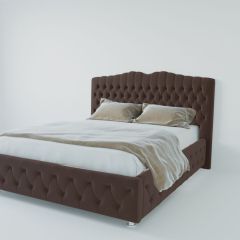 Кровать Нягань с ПМ 1400 (экокожа коричневая) в Сысерти - sysert.mebel24.online | фото 2