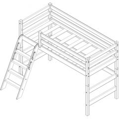 Кровать полувысокая с наклонной лестницей Соня (Вариант 6) в Сысерти - sysert.mebel24.online | фото 4