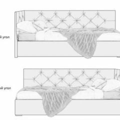 Кровать угловая Лэсли интерьерная +основание (120х200) в Сысерти - sysert.mebel24.online | фото 2