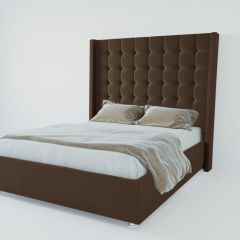Кровать Венеция ЛЮКС с ПМ 1200 (экокожа коричневая) в Сысерти - sysert.mebel24.online | фото 2