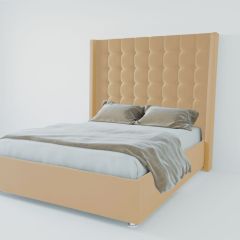 Кровать Венеция ЛЮКС с ПМ 2000 (экокожа бежевая) в Сысерти - sysert.mebel24.online | фото 2