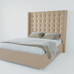 Кровать Венеция ЛЮКС с ПМ 800 (велюр светло-серый) в Сысерти - sysert.mebel24.online | фото 2