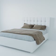 Кровать Венеция с ПМ 1600 (экокожа белая) в Сысерти - sysert.mebel24.online | фото 2
