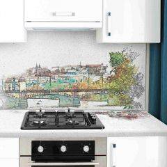 Кухонный фартук со столешницей (А-015) в едином стиле (3050 мм) в Сысерти - sysert.mebel24.online | фото