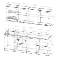 Кухонный гарнитур Лоретта компакт 2200 мм в Сысерти - sysert.mebel24.online | фото 2