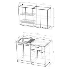 Кухонный гарнитур Ольга лайт 1 1200 мм в Сысерти - sysert.mebel24.online | фото 2