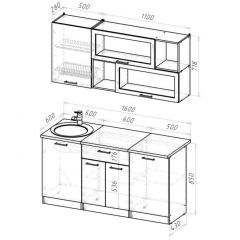 Кухонный гарнитур Паола стандарт 1600 мм в Сысерти - sysert.mebel24.online | фото 2