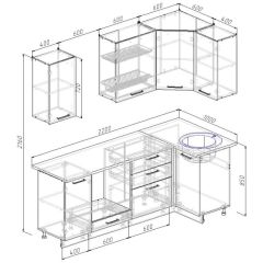 Кухонный гарнитур угловой Бланка 2200х1000 (Стол. 26мм) в Сысерти - sysert.mebel24.online | фото 3
