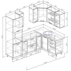 Кухонный гарнитур угловой Бланка 2400х1600 (Стол. 26мм) в Сысерти - sysert.mebel24.online | фото 3