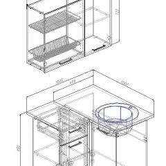 Кухонный гарнитур угловой Вегас 1000*1000 (Стол. 26мм) в Сысерти - sysert.mebel24.online | фото 2