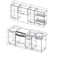 Кухонный гарнитур Вегас 2000 (Стол. 26мм) в Сысерти - sysert.mebel24.online | фото 3