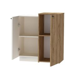 Квадро К-2 Комод 2дв. (ЛДСП миндаль-дуб крафт золотой) в Сысерти - sysert.mebel24.online | фото 2