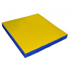 Мат гимнастический 1х1х0,1м цв. синий-желтый в Сысерти - sysert.mebel24.online | фото