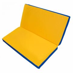 Мат гимнастический 1х1х0,1м складной цв. синий-желтый в Сысерти - sysert.mebel24.online | фото