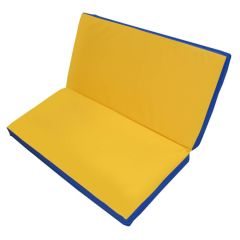 Мат гимнастический 1х1х0,05м складной цв. синий-желтый в Сысерти - sysert.mebel24.online | фото