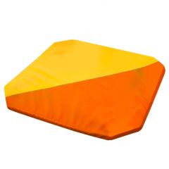 Мат гимнастический 1,3x1,3x0,05м складной скошенные углы цв.оранжевый-желтый в Сысерти - sysert.mebel24.online | фото 1
