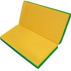 Мат гимнастический 1х1х0,08м складной цв. зеленый-желтый в Сысерти - sysert.mebel24.online | фото