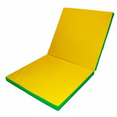 Мат гимнастический 2х1х0,1м складной цв. зеленый-желтый в Сысерти - sysert.mebel24.online | фото