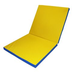 Мат гимнастический 2х1х0,08м складной цв. синий-желтый в Сысерти - sysert.mebel24.online | фото