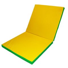 Мат гимнастический 2х1х0,08м складной цв. зеленый-желтый в Сысерти - sysert.mebel24.online | фото