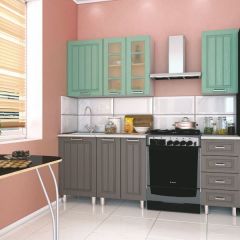 Модульная кухня Луксор серый-бирюза в Сысерти - sysert.mebel24.online | фото