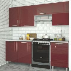 Модульная кухня Танго бордо в Сысерти - sysert.mebel24.online | фото