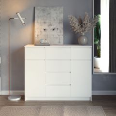 МОРИ МК 1200.4 Комод (белый) в Сысерти - sysert.mebel24.online | фото 3