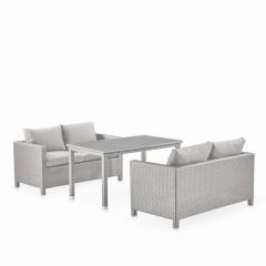 Обеденный комплект плетеной мебели с диванами T256C/S59C-W85 Latte в Сысерти - sysert.mebel24.online | фото 1