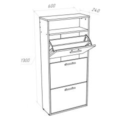 Обувница 3 секции (белый) в Сысерти - sysert.mebel24.online | фото 2