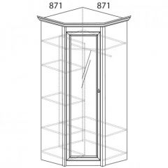 Шкаф угловой №641 "Флоренция" Фасад глухой (угол 871*871) Дуб оксфорд в Сысерти - sysert.mebel24.online | фото 2