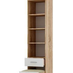 ИТАЛИЯ П1Я-400 Пенал с пуфом (Дуб сонома/Белый глянец) в Сысерти - sysert.mebel24.online | фото 2