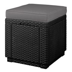 Пуфик Куб с подушкой (Cube with cushion) графит - прохладный серый в Сысерти - sysert.mebel24.online | фото