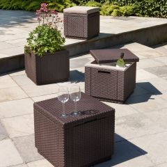 Пуфик Куб с подушкой (Cube with cushion) коричневый - серо-бежевый* в Сысерти - sysert.mebel24.online | фото 3