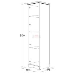 Шкаф 1-но дверный для белья Ольга 1Н в Сысерти - sysert.mebel24.online | фото 2
