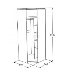 Шкаф 1-но дверный угловой Ольга-13 (840*840) в Сысерти - sysert.mebel24.online | фото 2