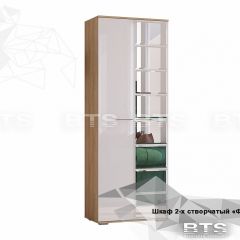 ФЛАЙ Шкаф 2-х створчатый ШК-04 (дуб сонома/белый) в Сысерти - sysert.mebel24.online | фото 2