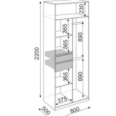 Шкаф 2 двери Глэдис М22 (ЯШС/Белый) в Сысерти - sysert.mebel24.online | фото 3