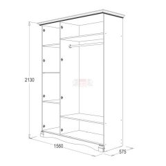 Шкаф 3-х дверный Ольга-1Н для одежды и белья в Сысерти - sysert.mebel24.online | фото 2