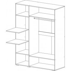 Шкаф 3-х створчатый Ненси 1500 (Венге/Белый глянец) в Сысерти - sysert.mebel24.online | фото 2